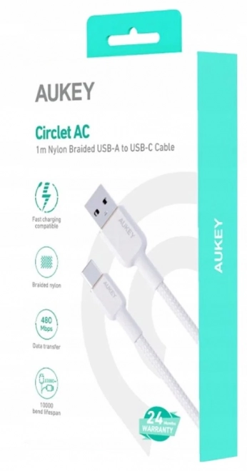 Kabel Aukey CB-NAC1 USB-A na USB-C 1 m (bílý)