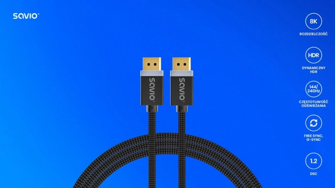 Kabel DP v1.4 (M), 8K/60Hz, FHD, 3 m, CL-176