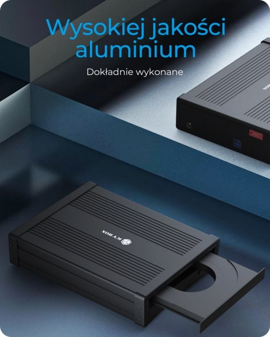 Externí pouzdro na disky IB-525-U3 pro 5,25palcové SATA DVD/Blu-ray, černé
