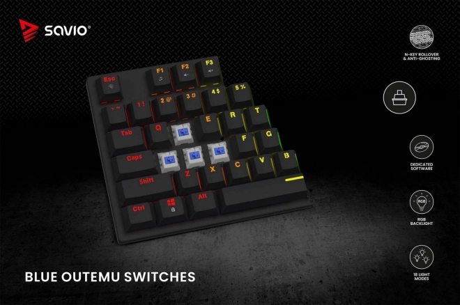 Mechanická klávesnice Tempest X2 Outemu Blue RGB