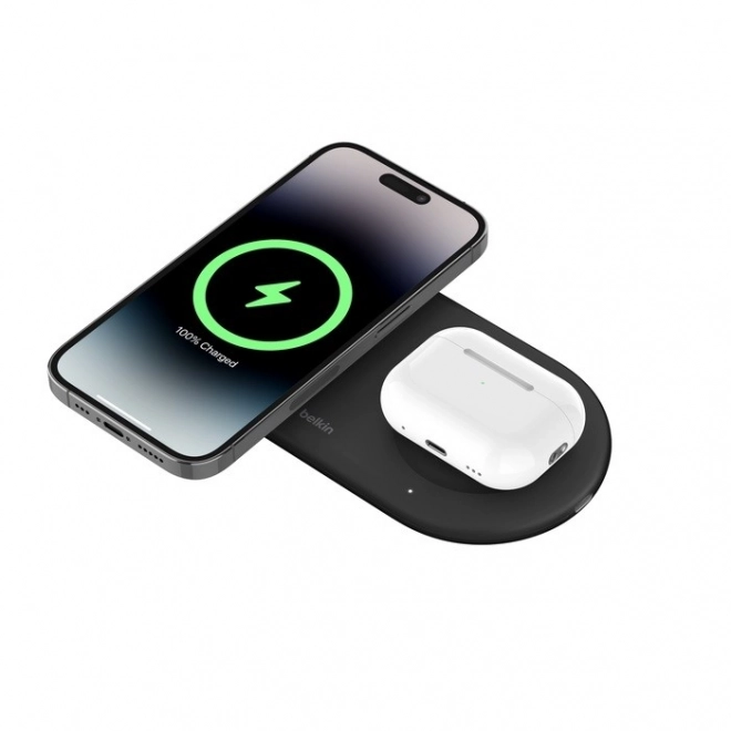 BoostCharge Pro Qi2 15W duální nabíječka černá