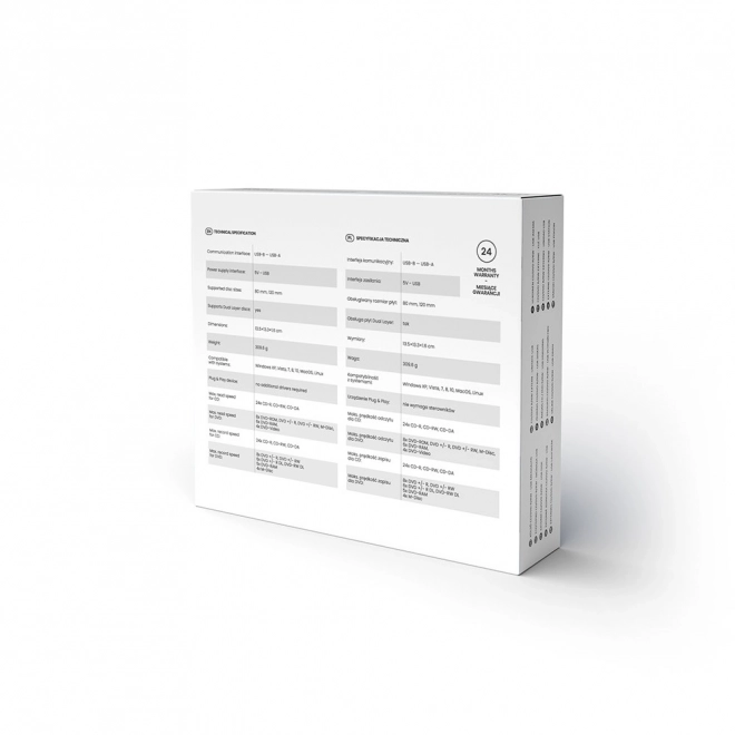 Externí mechanika - typ SLIM CD/DVD R/RW Rekordér - USB SAVIO AK-43