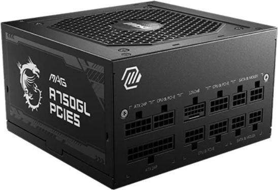 MSI MAG A750GL PCIe 5 750 W 80 Plus Gold plně modulární zdroj