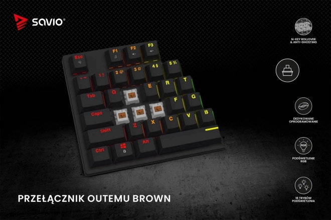 Mechanická klávesnice Savio Tempest X2 RGB Outemu Brown