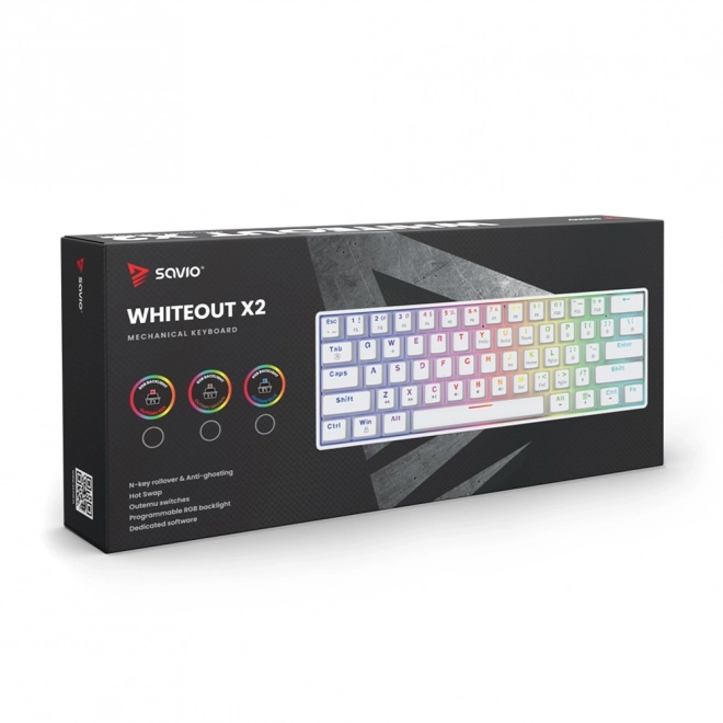 Mechanická klávesnice Whiteout X2, Red Outemu, Hot Swap