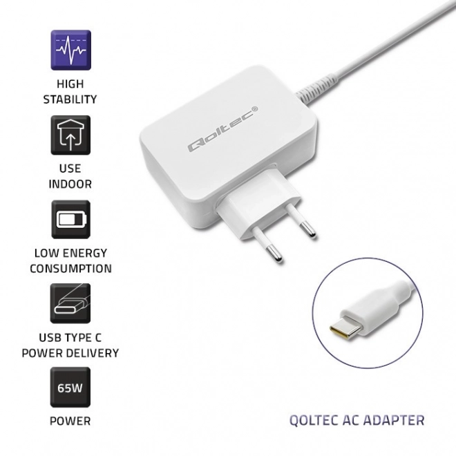 Síťový adaptér USB-C 65 W Power Delivery Bílý