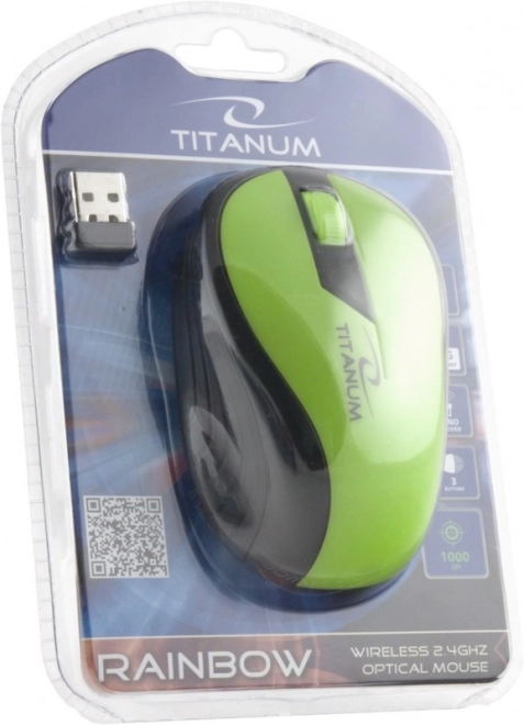 Bezdrátová optická myš TITANUM Rainbow zelená