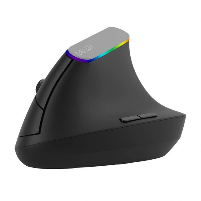 Bezdrátová vertikální myš Delux M618C 2,4G 1600DPI RGB (Černá)