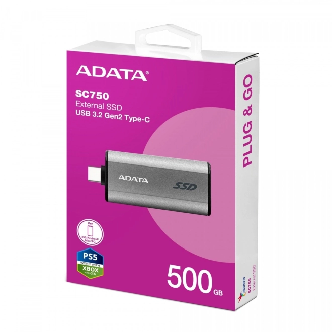 Externí SSD SC750 500G USB3.2C 1050/1000 MB/s