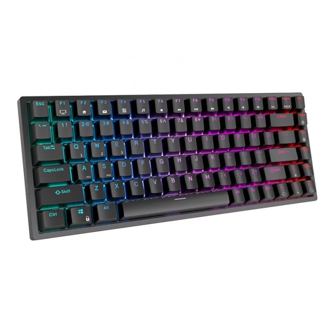 Bezdrátová mechanická klávesnice Royal Kludge RK84 RGB, hnědé spínače (černá)