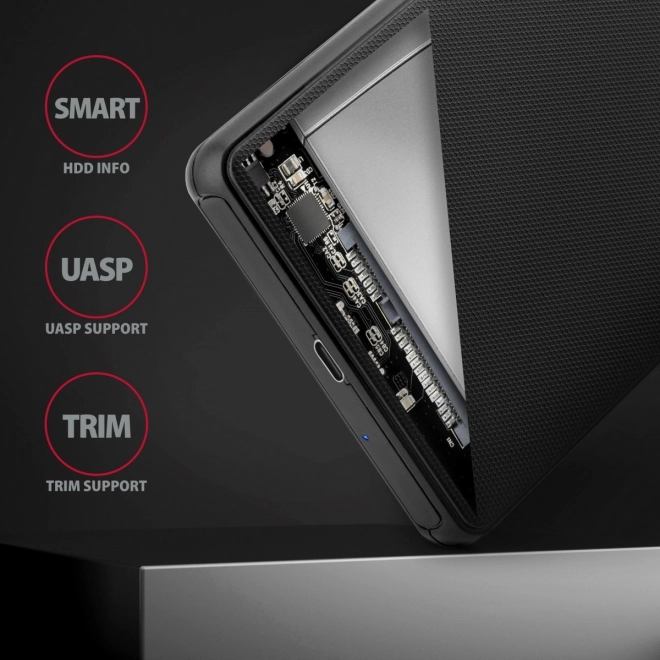 EE25-SLC Externí plastový kryt, bez šroubů, USB-C 3.2 GEN 1 SATA 6G 2,5", černý