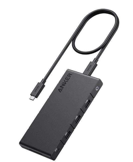 Hub USB-C 10v1 s duálním displejem, 2x4K HDMI, černý