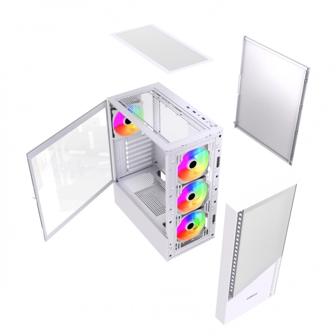 Počítačová skříň Mid Tower Fornax 4300 ATX bílá