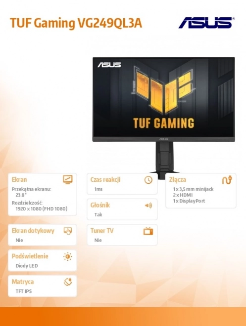 Monitor TUF Gaming 24" IPS 180Hz G-SYNC