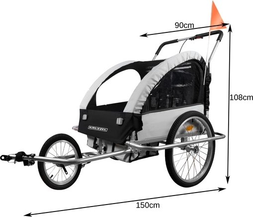 Kruzzel 3v1 odpružený cyklistický přívěs pro děti