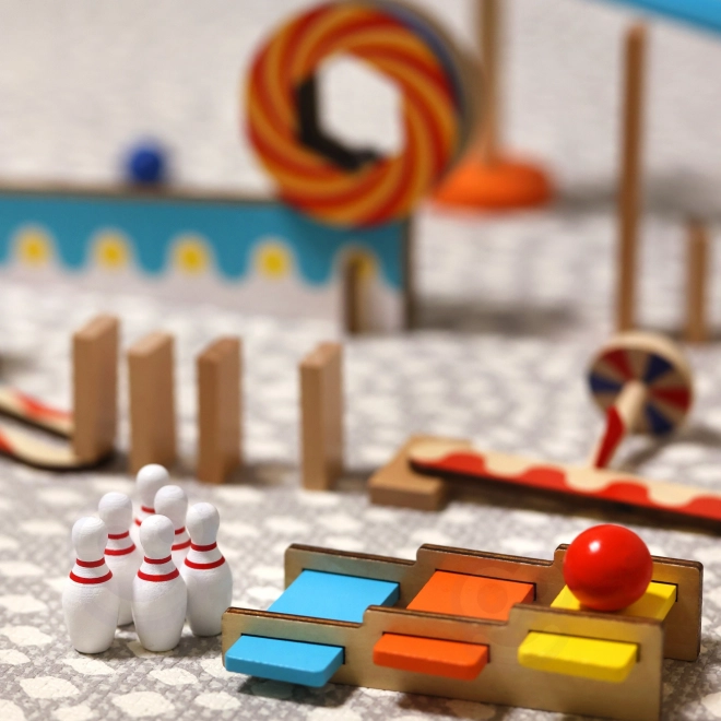 Dřevěné stavební kostky domino / domino puzzle Tooky Toy