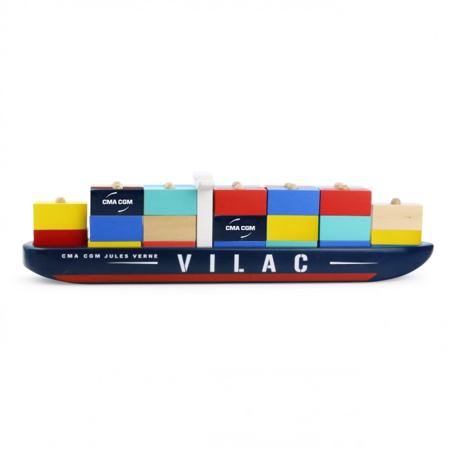 Vilac Dřevěná skládačka kontejnerová loď CMA CGM Jules Verne