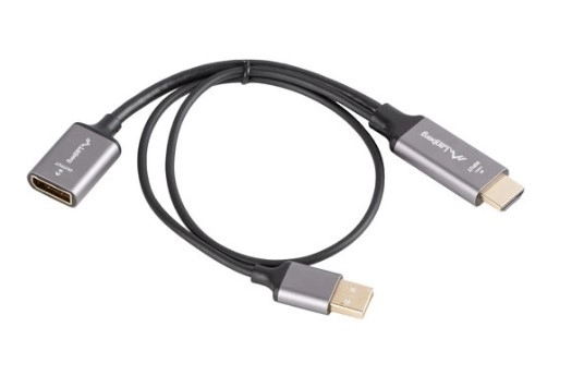 Adaptér HDMI na DisplayPort 4K stříbrný 20 cm