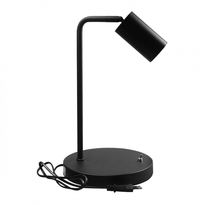 Stolní lampa Maclean s vypínačem, černá, kulatá