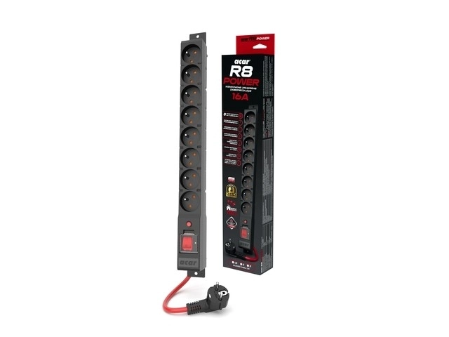 Napájecí lišta R8 POWER 3M 8X 230V CZ 16A