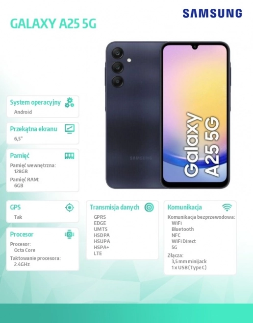 Smartphone Samsung Galaxy A25 5G 6/128 GB černý