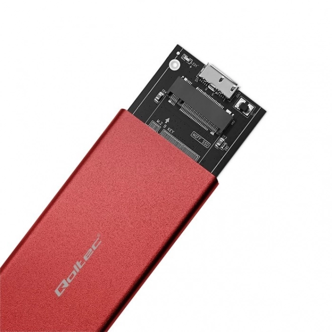 Skříň | Šachta pro disk M.2 SSD | SATA | NGFF | USB 3.0 | Superspeed 5Gb/s | 2TB | Červená barva