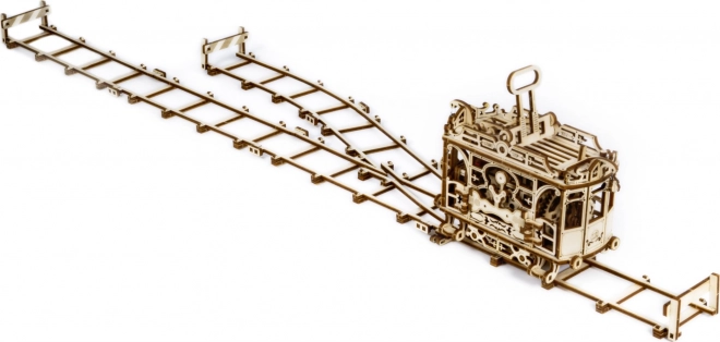 Dřevěné 3D puzzle - Tramvaj s kolejemi