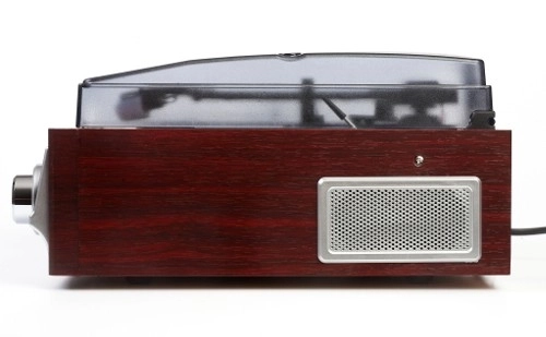 Retro gramofon s rádiem, 3 rychlosti a vestavěné reproduktory