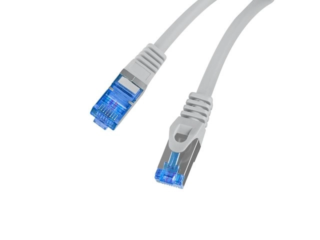 Patchcord cat.6a S/FTP LSZH CCA 0,25m fluke šedý