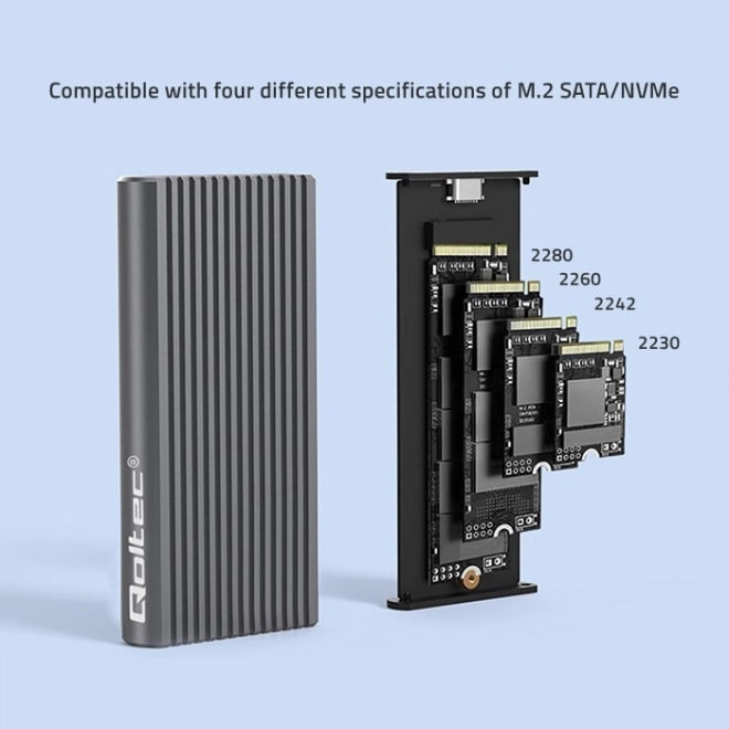 Externí obal na M.2 SSD disk s USB-C, RGB LED a kapacitou až 4TB