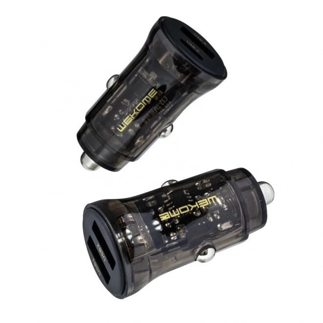 Autonabíječka 2x USB-A Rychlé Nabíjení 15W Černá/Průhledná