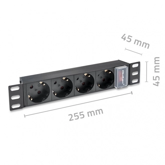 Listva napájení pro skříň RACK 10" s 4 zásuvkami