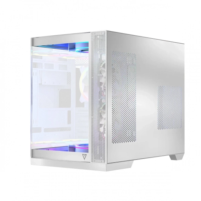 Počítačová skříň VOLCANO Panorama Apex ARGB, 7× ARGB ventilátorů, bílá