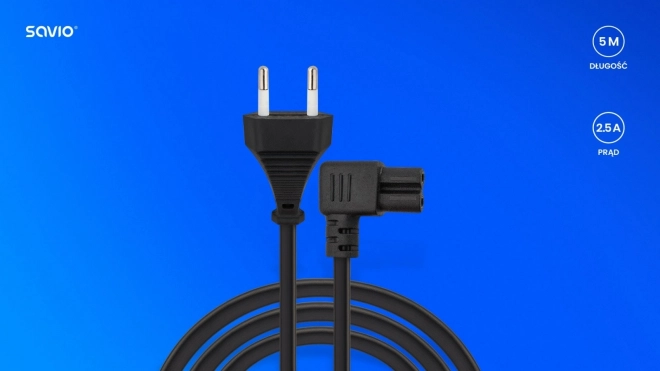 Napájecí kabel 2pin, C7 úhlový 5m, CL-186