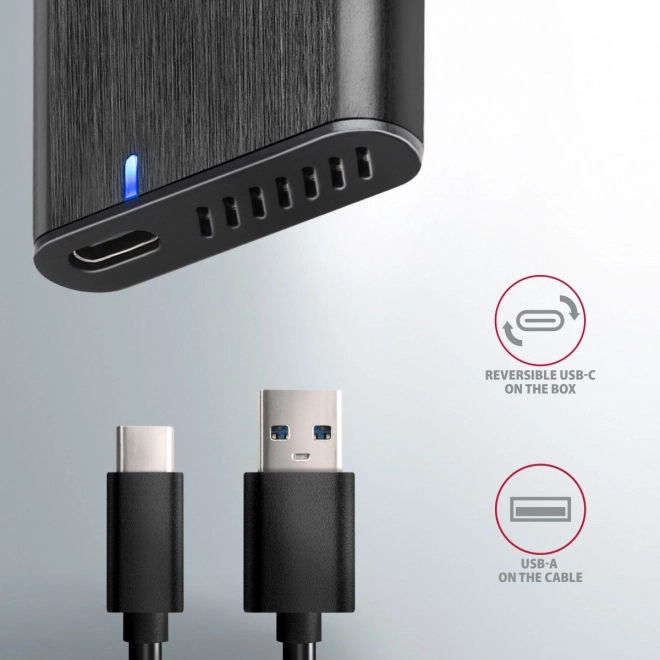 EEM2-SBC Bezšroubové hliníkové externí pouzdro USB-C 3.2 GEN 2 M.2 SATA SSD