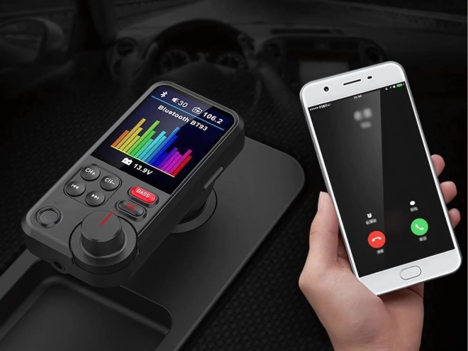 Bluetooth FM vysílač 5.0 s USB a LCD displejem