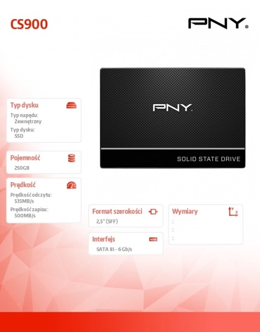 SSD disk 250GB PNY CS900