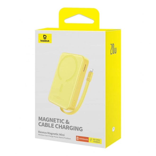 Baseus magnetická powerbanka 10000mAh MagSafe 20W žlutá