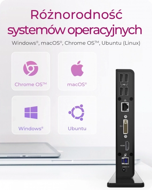 Stolní dokovací stanice ICY BOX s USB, HDMI, LAN, DVI-I a mikrofonním vstupem