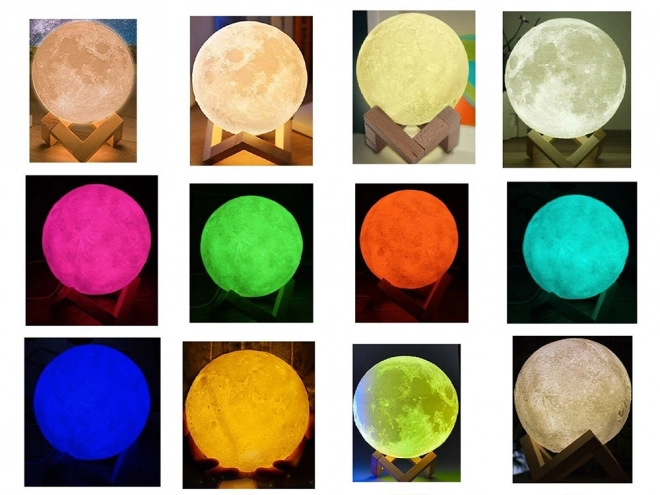 3D měsíční lampa s RGB osvětlením