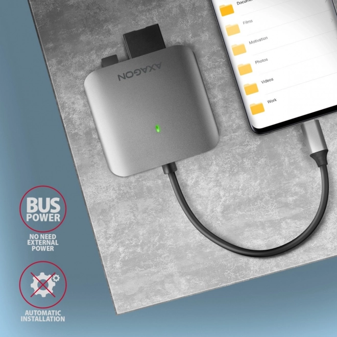 Externí čtečka karet USB-C 3.2 Gen 1 se třemi sloty