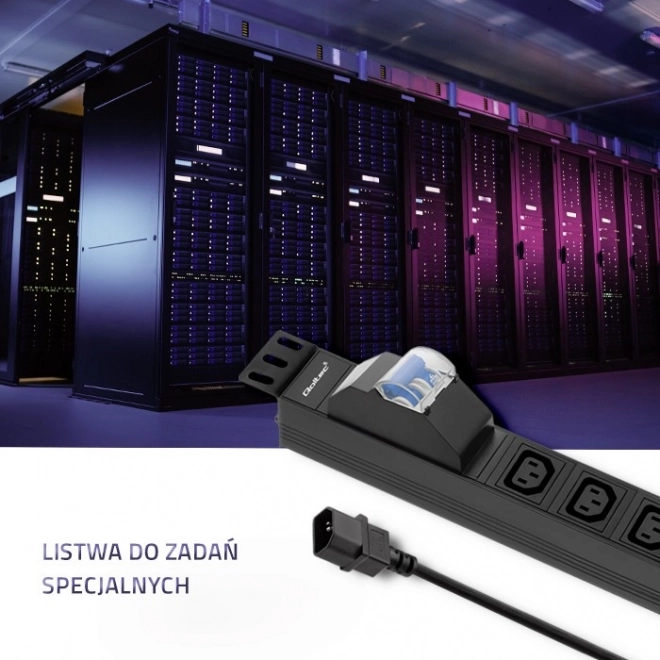 Napájecí lišta pro 19palcový rack | jistič | 1U | 10A | PDU | 8xIEC C13 | 2m