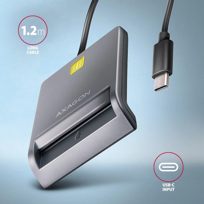 Čtečka identifikačních karet AXAGON USB-C s kabelem