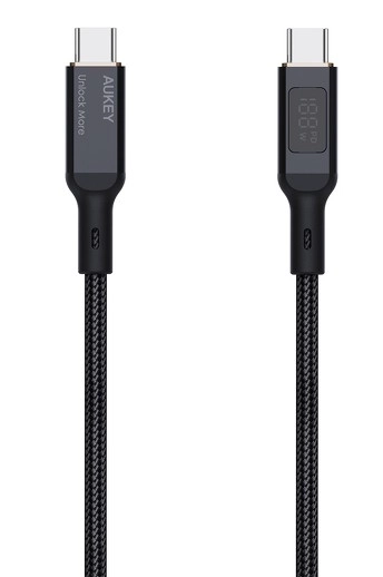 Kabel USB-C na USB-C Aukey CB-MCC102, 100W, 1,8 m (černý)