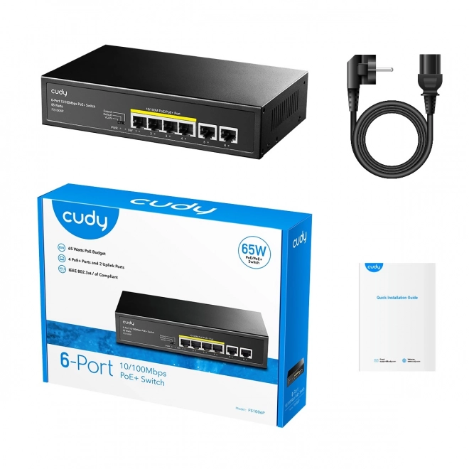 Cudy 6-Portový PoE+ Switch 10/100 Mbps