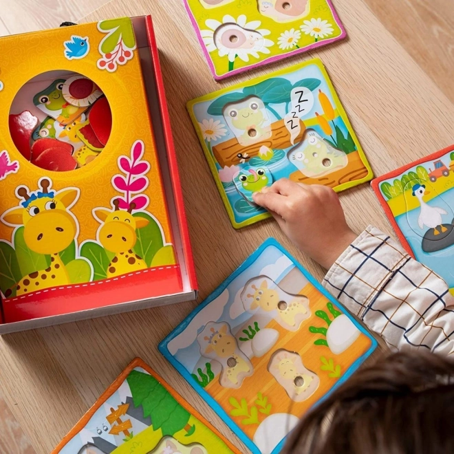 MONTESSORI BABY BOX PLAY FAMILY - Vkládačka mláďátka