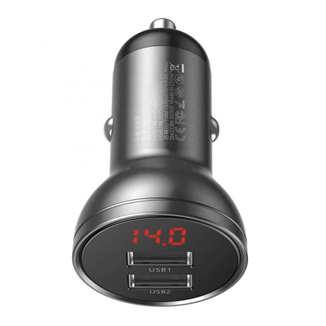 Nabíječka do auta Baseus s displejem 2x USB