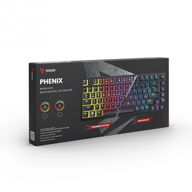 Bezdrátová mechanická klávesnice Savio Phenix RGB