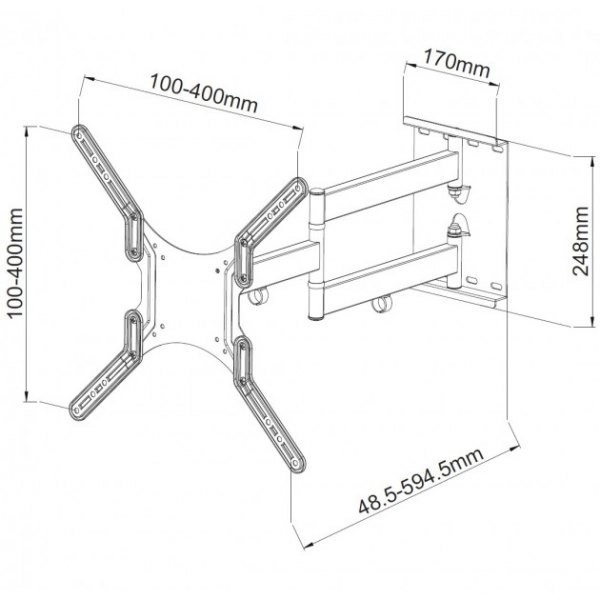 Nástěnný držák LCD/LED 23-55" nastavitelný bílý