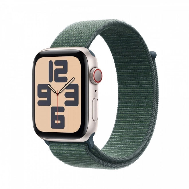 Hodinky Apple SE GPS + Cellular 44 mm - měsícová záře s horským jezerem sportovní páskou